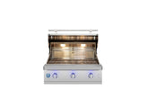 American Made Grills Atlas 36” Built-In Grill close-up showing 304 stainless steel construction and sleek design.